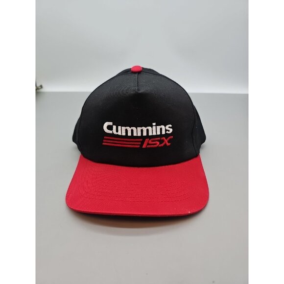 Cummins Adult Baseball Cap Hat Black Red Adjustable - Picture 1 of 4